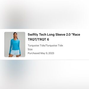 Swiftly Tech Long Sleeve in Turquoise